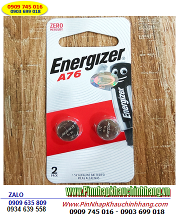 Energizer A76, Pin Energizer A76/LR44 Alkaline 1.5v chính hãng (Vỉ 2 viên)